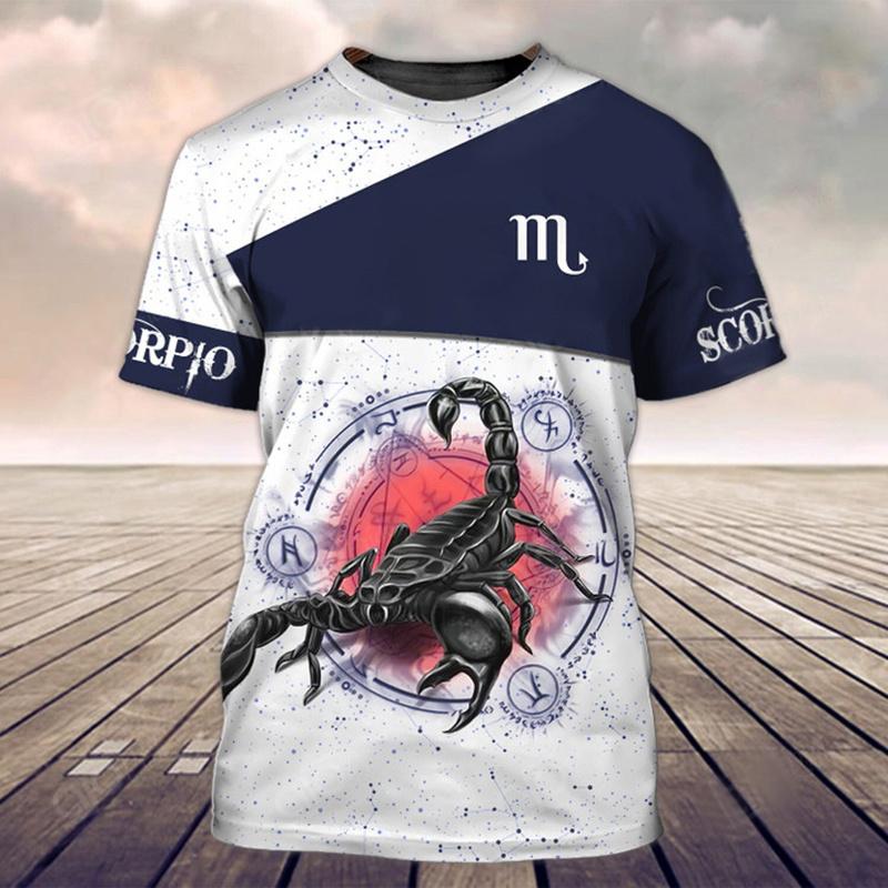 3D Printed Scorpion T Shirt For Men Cool Animal Pattern Tees Summer Casual Short Sleeves O-Neck Tops Street Loose T-Shirts