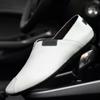 Fashion New Genuine Leather Mens Loafers Stylish Design Moccasins  Comfy Men's Casual Slip on Shoes Hollow Breathable Male Driving Flats
