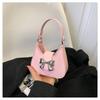 Trendy Single Shoulder Handbag Simple Earphone Bag Korean 2024 New Butterfly Bow Chain Crossbody Bag Women Black