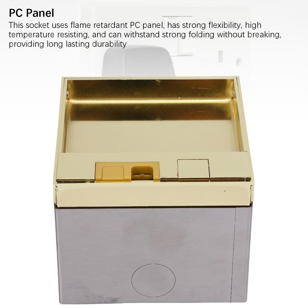 Einbaubodensteckdose Multifunktional 3-polige Steckdose und USB-Anschluss 4000W Edelstahl Einbau-Steckdosenbox-Set