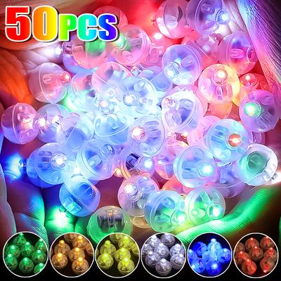 50pcs Colorful Glowing Small Ball Lamp LED Flash Round Balloon Lamp Mini Tumbler Ball Light for Christmas Wedding Party Decor