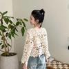 Fashion loose and thin hollow crochet knitted sweater women's new foreign style unique chic cardigan long-sleeved top