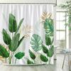 Tropical Leaves Shower Curtains Green Palm Leaf Banana Monstera Jungle Plants Hawaiian Modern Polyester Bathroom Curtain Decor