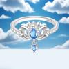 Orstarry   CopperBlue Zircon Lotus Flower Closed Ring For Women Finger Ring Personality Jewelry Party Trendy Gifts