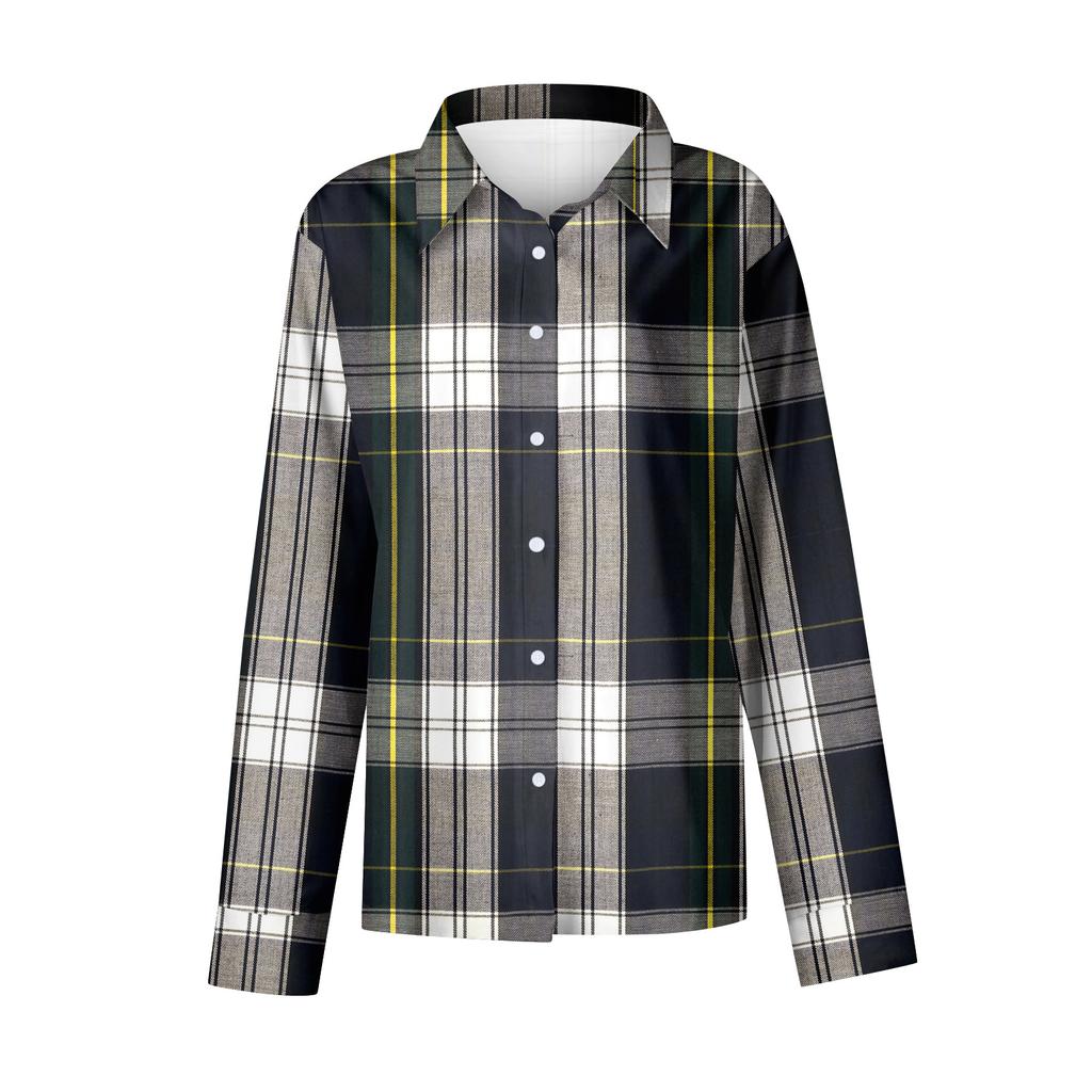 Dámská košile halenka s potiskem tlačítka s dlouhým rukávem ležérní základní košilový límec s běžným topem