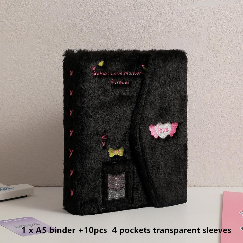MINKYS Kawaii Fluffy Envelope Shape Plush A5 Kpop Photocard Binder Collect Book Idol Photo Card Holder Photocard Album