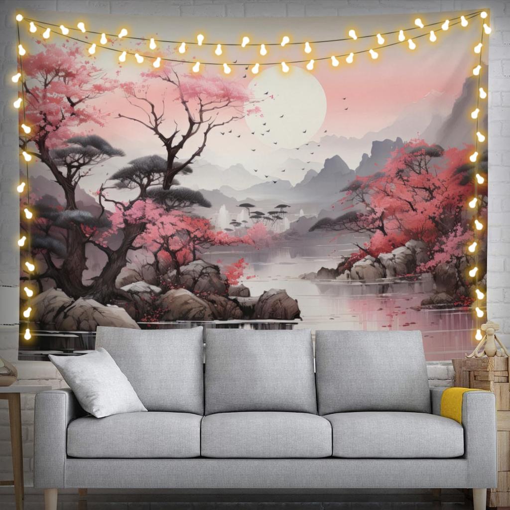 Aesthetic Leopard Print Peony Tapestry, Pink Floral Animal Print Pattern Wall Hanging, Y2K Boho Tapestry For Bedroom Living Room