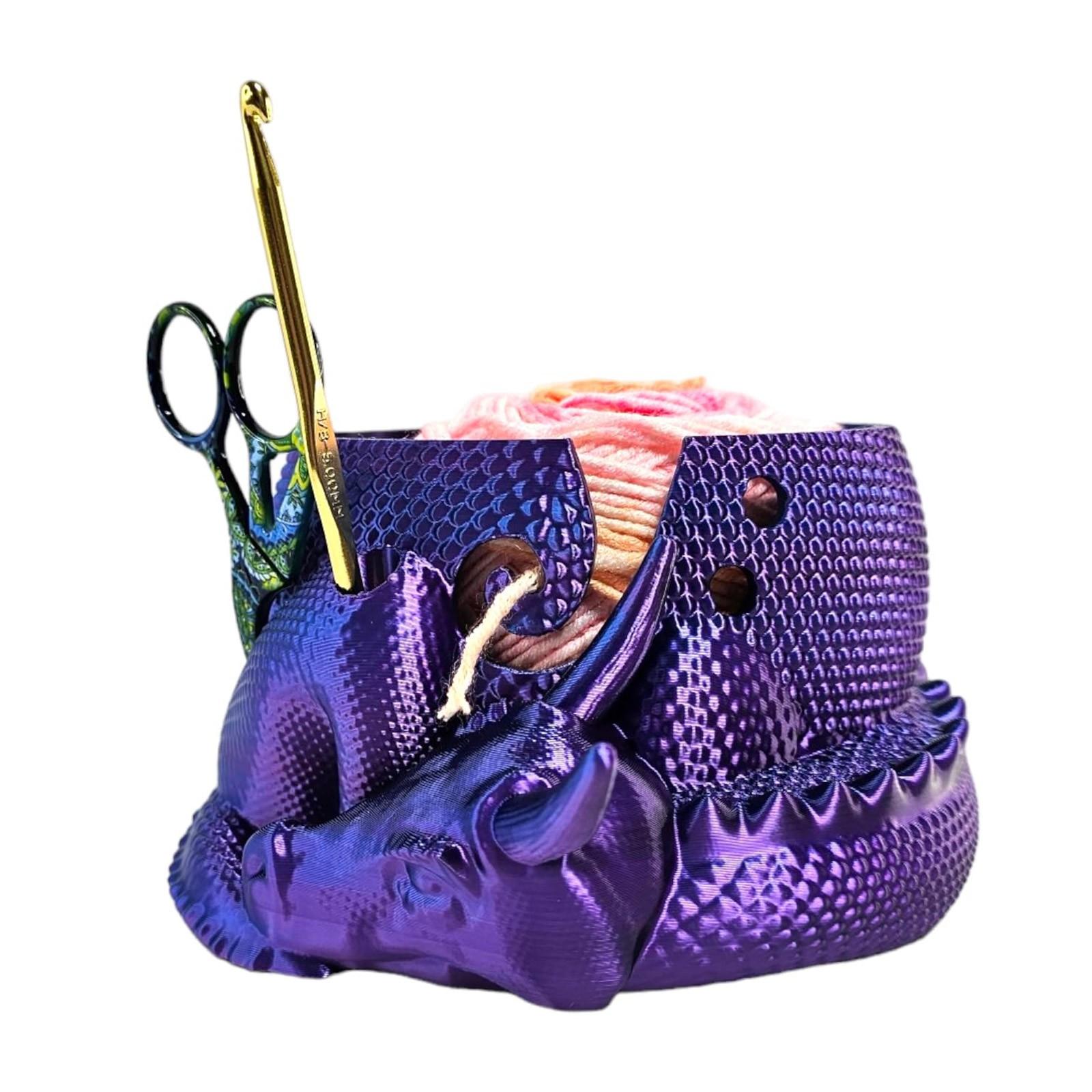 

Чаша для пряжи Dragon Чаша для пряжи с 3D-печатью Держатель для пряжи Вязание крючком Чаша для пряжи Dragon Decor Органайзер для пряжи Dragon One Size темно-фиолетового