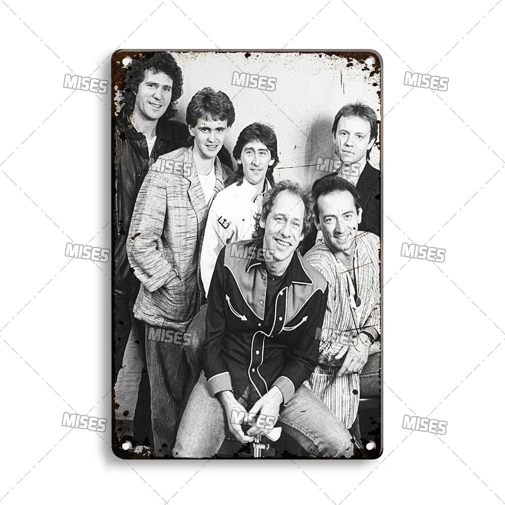 MISES Rock Band Metal Poster DIRE STRAITS Band Decorative Plate Metal Sign Rusty Metal Plaque Home Club Kitchen Metal Tin Sign
