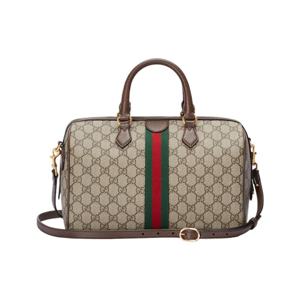 Gucci Ophidia Podwójne Logo G Odpinany Pasek na Ramię Zamknięcie na Zamek Płótno i Skórzane Wykończenie Średnia Torba na Ramię 772065-96IWG-8745