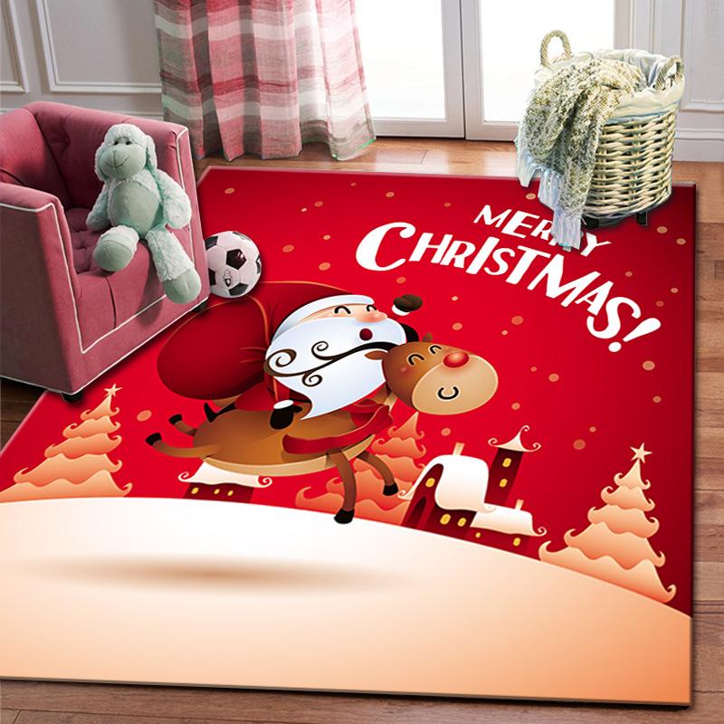Modern Cartoon Style Christmas Carpet Home Decoration Entrance Hallway Carpet Living Room Bedroom Floor Mat Kitchen Non-slip Rug