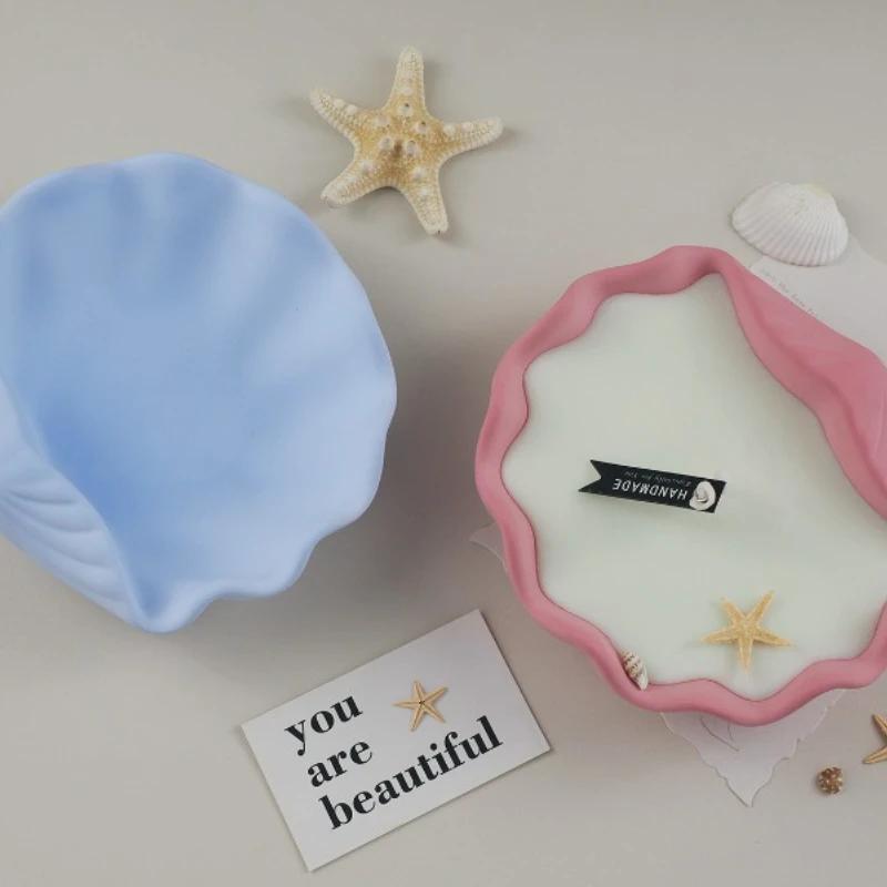 1 buc silicon mucegai pentru lumânare Conch Shell Cup Shell depozitare placă tavă gips mucegai DIY gips ciment aromaterapie lumânare Cup mucegai