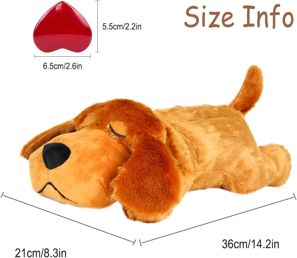 Popular Dog Toy, Heartbeat Plush Toy, Chew-Resistant, Tear-Resistant, Separation Anxiety Relief for Large Dogs and Puppies, Cuddle Pillow, Stress