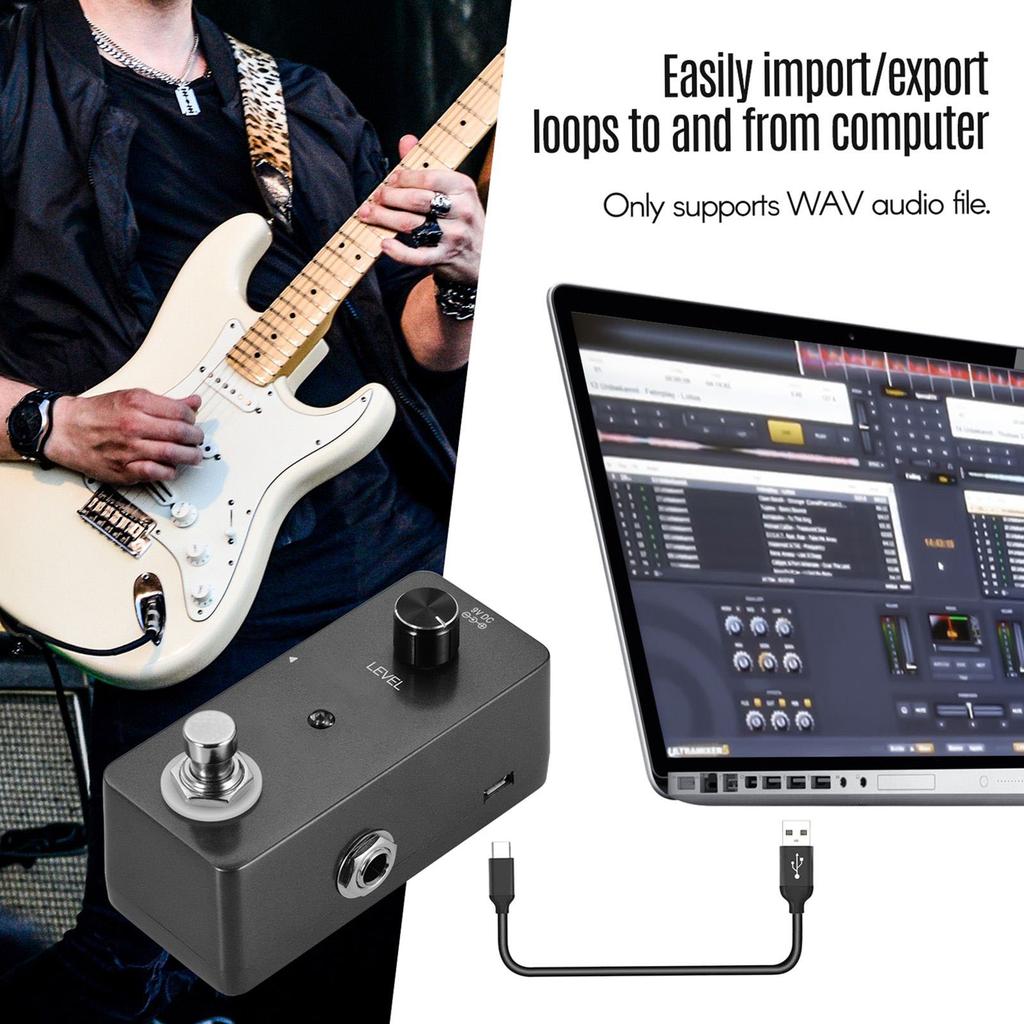 Mini Looper Effect Pedal Guitar Loopers Bass Loop Pedal Ullimited Overdubs 5 Minutes Looping Time with USB Interface