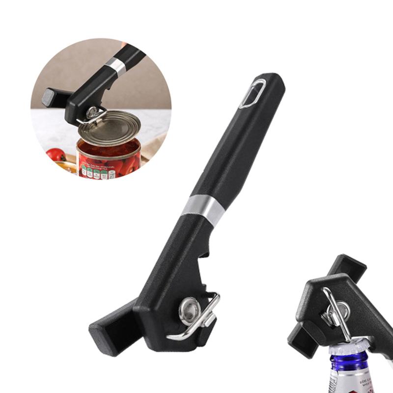 2In1 Safe Cut Can Opener, Smooth Edge Can Opener Handheld, Food Grade Stainless Steel Cutting Can Opener For Kitchen Restaurant