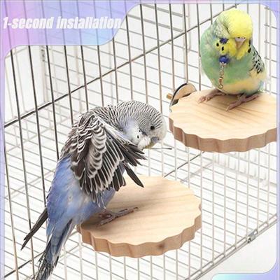 1/2pcs Wood Flower Shaped Perch Platform, Suitable for Parrots & Hamsters Climbing & Jumping Stage, Bird Cage Accessories, All Season