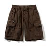 Shorts de Trabalho Masculino Verão Casual Calças de Cinco Quartos Algodão Puro Largas Multi Bolsos Calças Versáteis