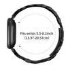 Pour Fitbit Versa 3/Sense Bracelet Sept Perles Acier Inoxydable Bracelet de Montre avec Connecteur Style Corne de Bœuf Strassé