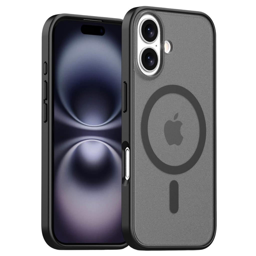 För iPhone 16 Skal Kompatibelt med MagSafe Hudkänsla Frostat PC+TPU Telefonskal