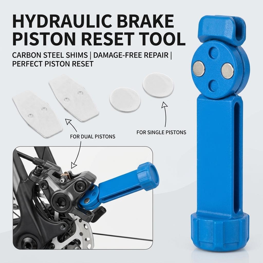 Bicycle Hydraulic Brake Piston Reset Tool Carbon Steel Non-Destructive Repair For Brake System Maintenance