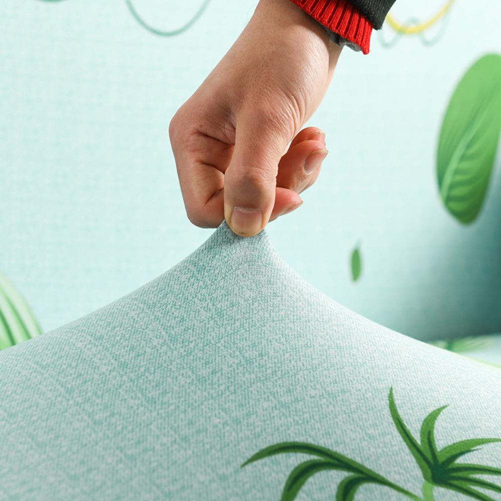Milk Silk Sofa Cushion Printing All-inclusive Solid Color Lazy Cover Elastic Three-person Sofa Cover
