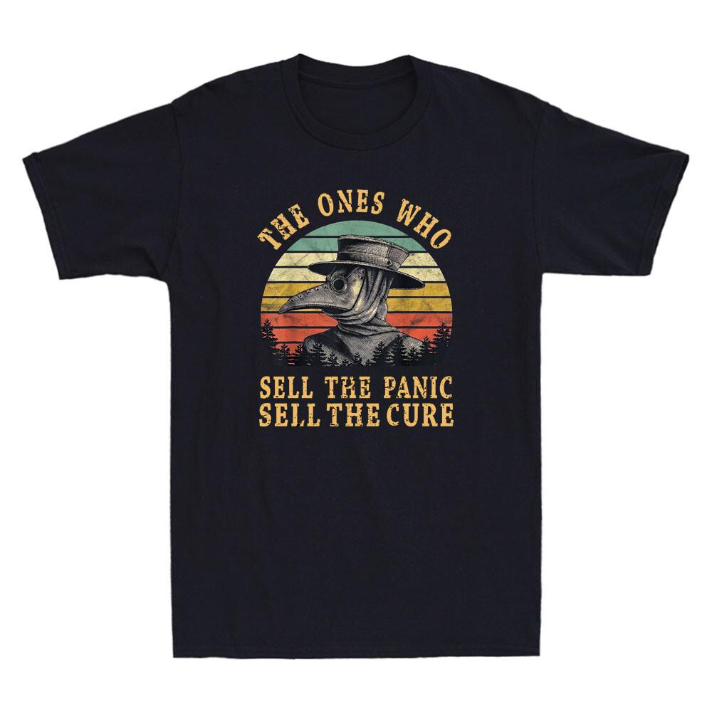 Те, кто продает панику, продают и лекарство. Доктор чумы. Винтажная мужская футболка. Унисекс футболка M