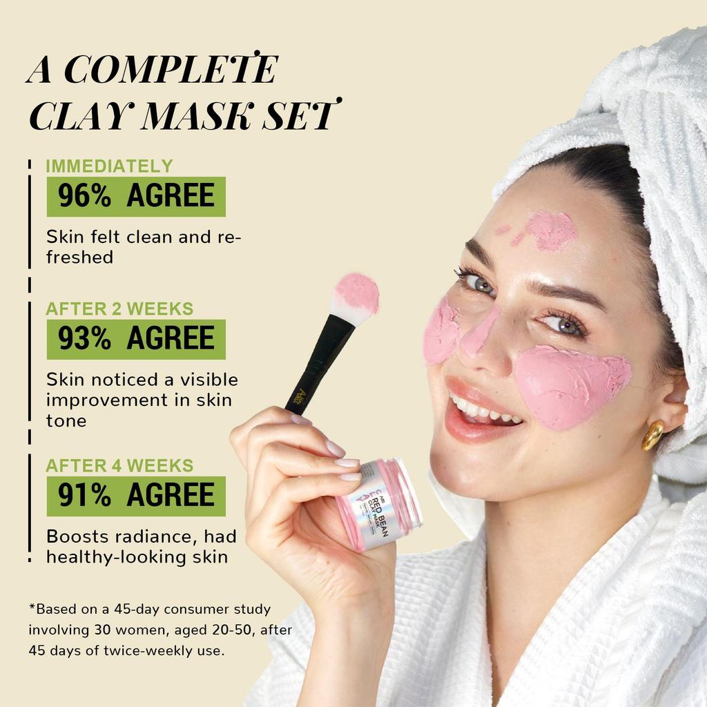 ANAiRUi Clay Face Mask Set, Green Tomato, Red Bean, Turmeric, 3 x 2.5 oz