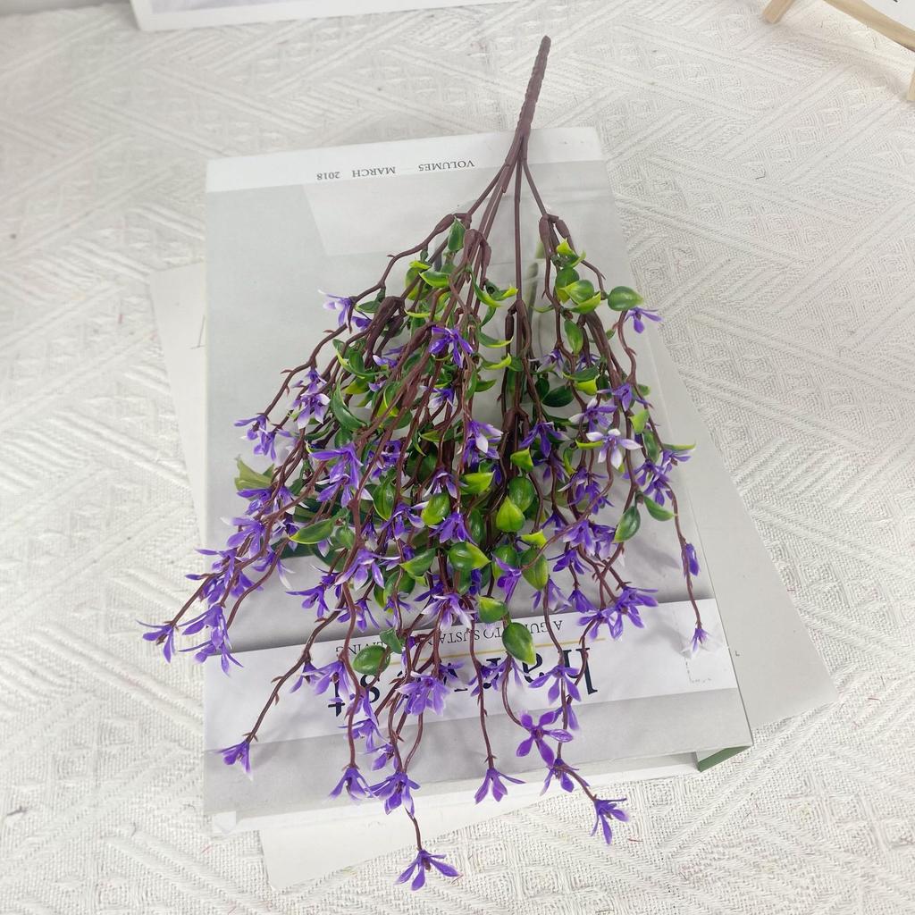 Simulation Artificial 5-Fork Plum Blossom Green Plant Fake Flower Small Fresh Lilac Home Outdoor Decoration