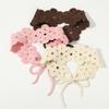 Fascia per Capelli Fiore all'Uncinetto Floreale Turbante Lungo a Maglia Retrò Fascia per la Testa Lavorata a Maglia Carina Bambini