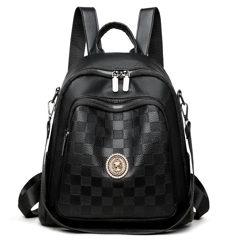 Women's New Korean Style Versatile Travel Bag Fashionable Soft Leather High-end Women's Backpack One Bag Multi-purpose