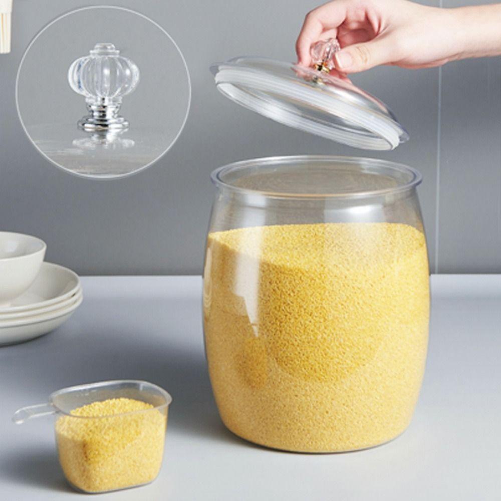 Moisture-Proof Canister Jar Wide Mouth Rice Storage Bucket Durable Sealed Can  Kitchen