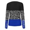 Women Fashion Patchwork Printing Lace Long Sleeve Casual Button Pullover Sweatshirt Top