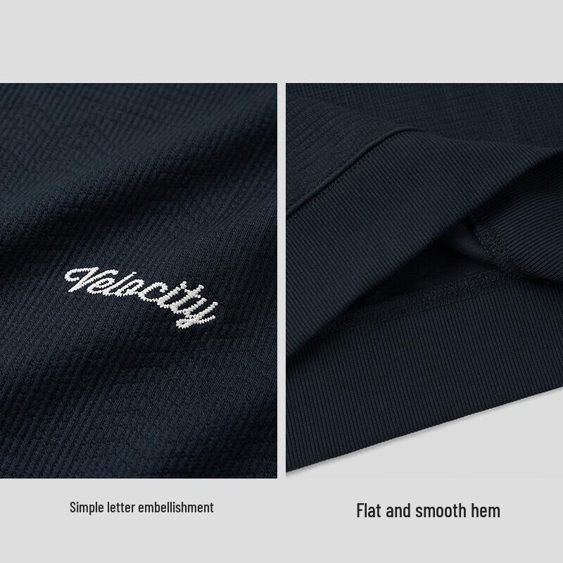 Men's HLA Irregular Jacquard Warm Round Neck Pullover Sweatshirt