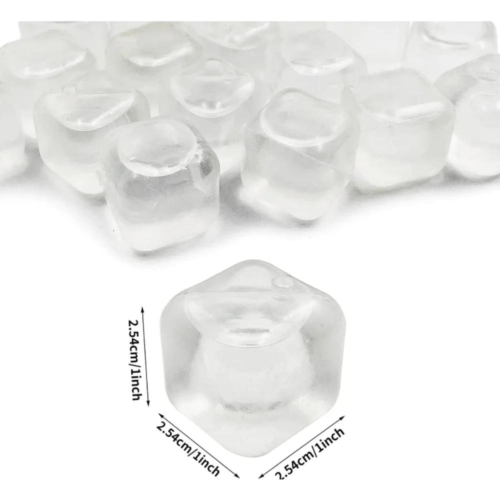 20Pcs Reusable Plastic Quick-Freeze Easy-to-Clean Fake Ice Cubes for Making Cold Appealing Drinks