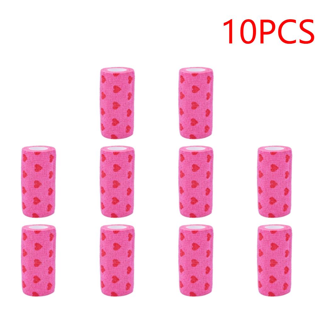 5/10PCS Rose Red Heart Dog Cat Medical Bandage Elastic Nonwovens Bandage Practical Beautiful Eco-friendly Elastoplast for Pets