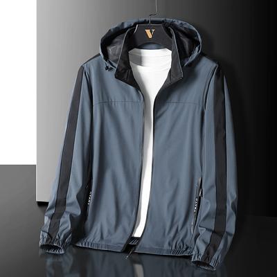 Giacca con cappuccio da uomo Giacca sportiva e casual primaverile e autunnale Giacca ampia da uomo Plus Size 8XL