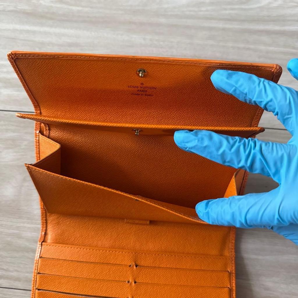 Used Louis Vuitton Epi Leather Long Wallet Orange