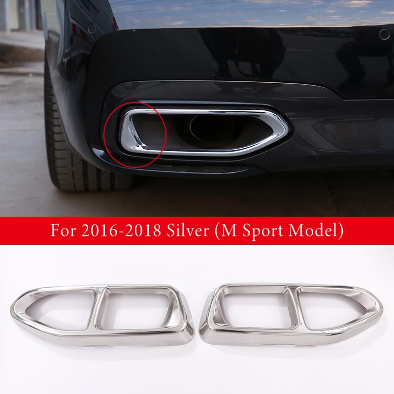 

For BMW 7 Series G11 G12 2016-2020 Stainless Steel Tail Throat Pipe Modified Cover Trim Car Exhaust Tail Pipes Decoration Frame