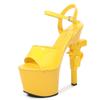Fashion Women's 18cm Super Thick Heel Waterproof Platform Sandals Sexy Nightclub Stage Model Banquet Gown Pole Dance Shoes