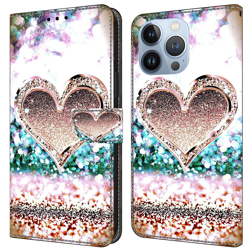 For iPhone 16 Pro Case 3D Pattern PU Leather Wallet Phone Cover with Stand