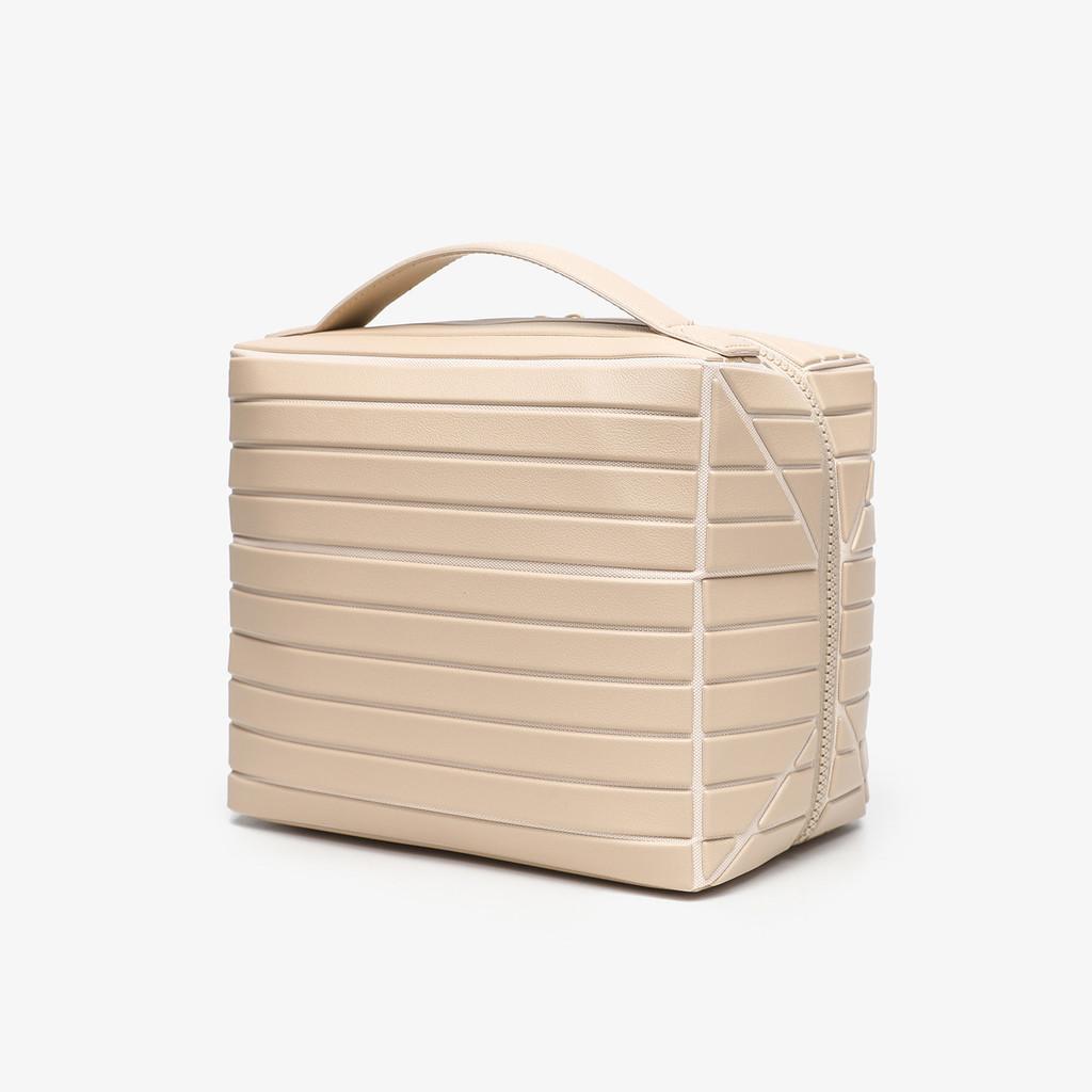 Pvc Travel Makeup Bag With Striped Design And Foldable Function For Daily Use