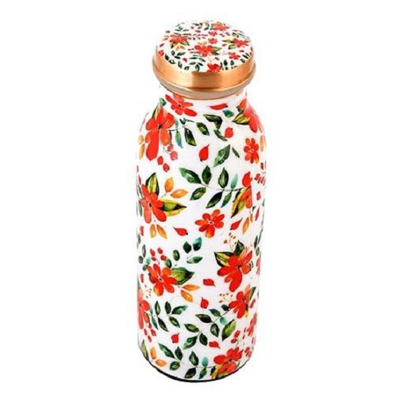 Copper Water Bottle 500 ML With Anti Oxidant Properties | Diwali Gifts for Family and Friends 100% Copper Water Bottle (Orange, 500 Ml)