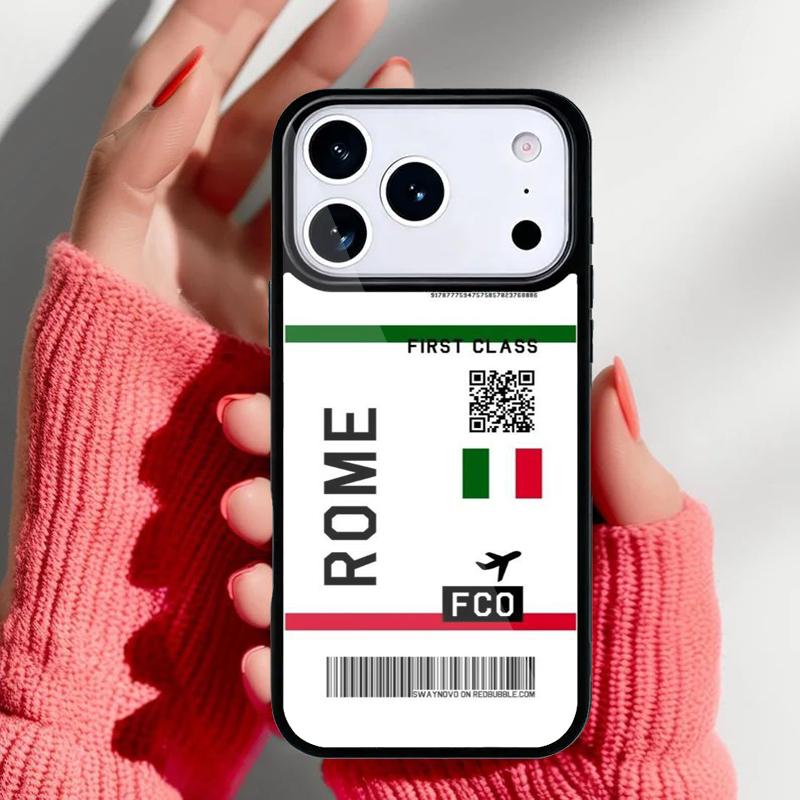 BOARDING PASS Phone Case for iPhone 17 16 15 14 13 Pro Max Back Cover for 12 11 Pro Coque