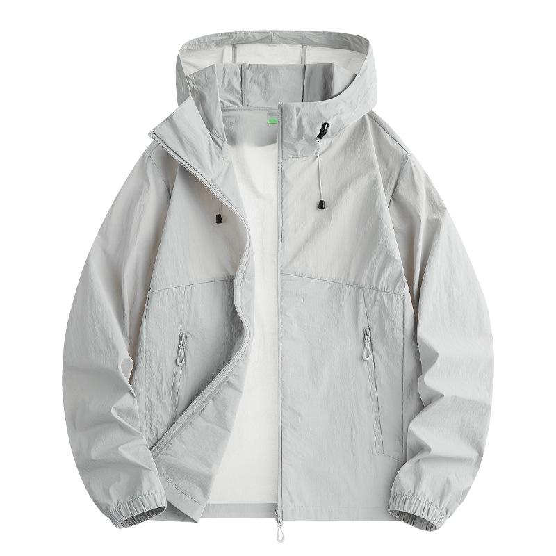 Summer outdoor couple sunscreen clothes, men and women wear ice silk skin clothes, thin breathable jackets, formulate LOGO