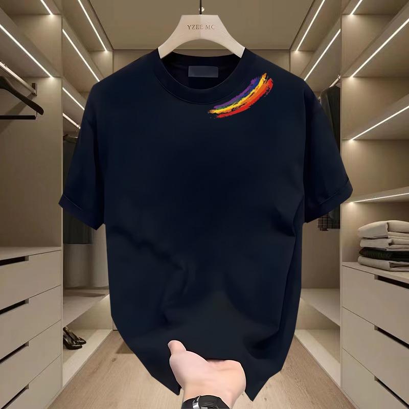 Men's High-End 2025 Summer Trendy Loose Round Neck Cotton T-Shirt