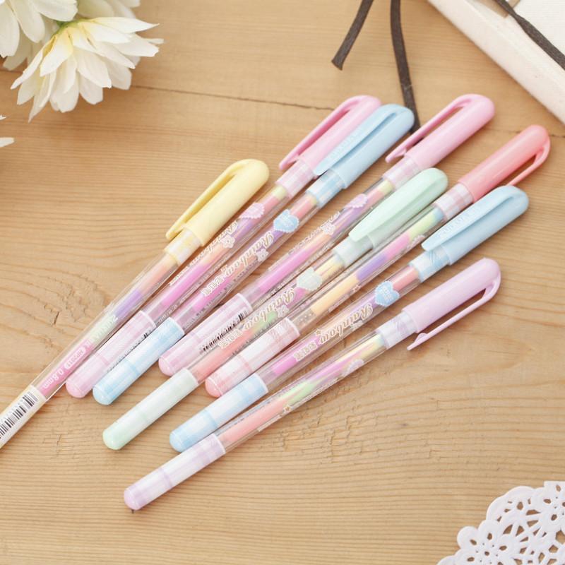 Cancelleria Creativa Coreana Belle Penne Gel Arcobaleno Colorate Moda Ufficio Scuola Forniture Penne da Scrittura Penna per Pittura