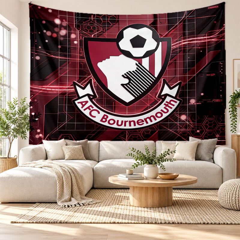 Bournemouth Football Wall Tapestry, Soft Fabric Wall Hanging, Decorative Backdrop For Bedroom Home Wall Art