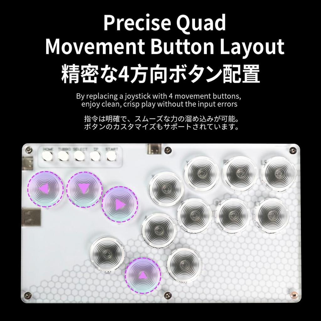 TIKITAKA FTG Kylinix series L14 Ghost shaft equipped leverless arcade stick Leverless Low profile all buttons for PS3 Top plate customization template