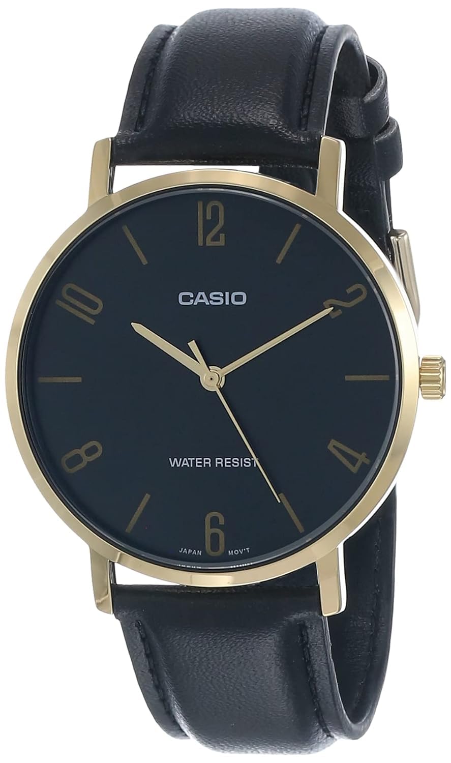 Casio черный кожаный 46 x 40 x аналоговые кварцевые наручные часы, ремешок, 8,2 мм, часы, механизм.