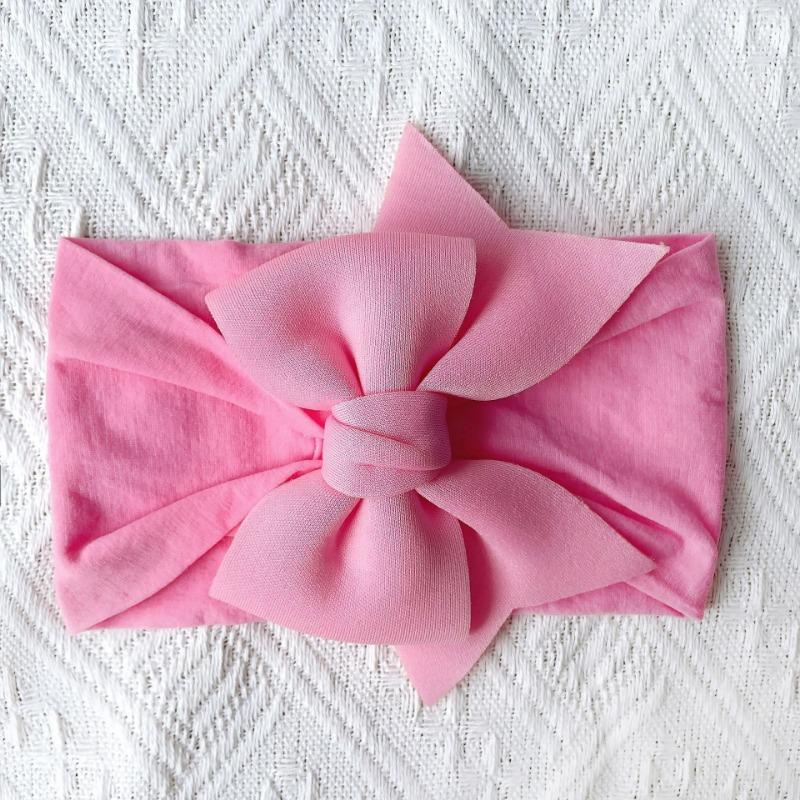 New candy-colored princess hair accessories, baby soft and comfortable nylon bow headscarf, baby headband.
